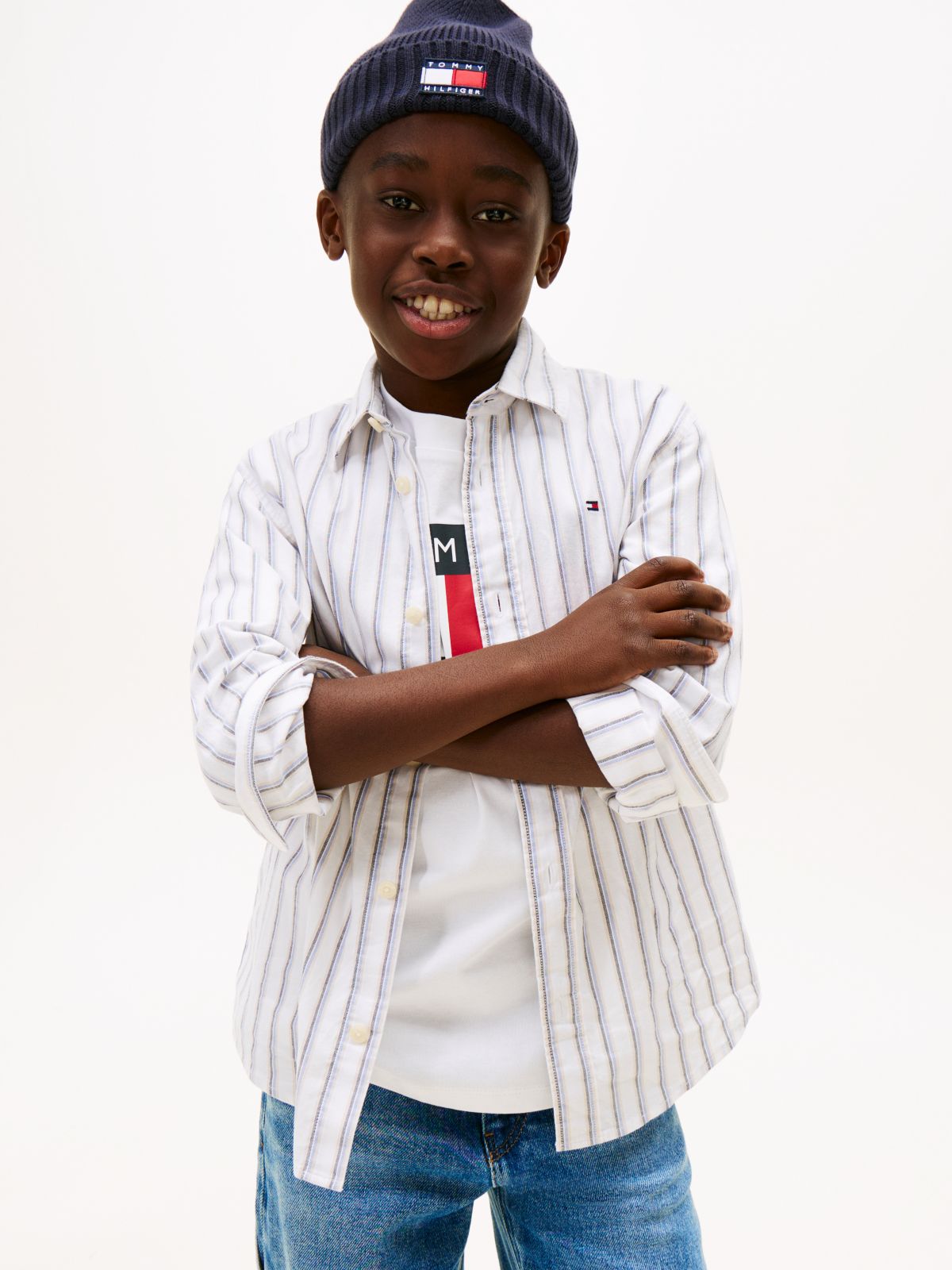 Festive Regular Fit Stripe Oxford Shirt — White