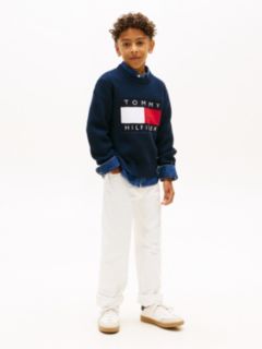 Heritage Chunky Knit Flag Logo Jumper — Blue 3