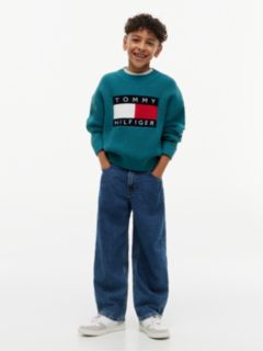 Heritage Chunky Knit Flag Logo Jumper — Green 2
