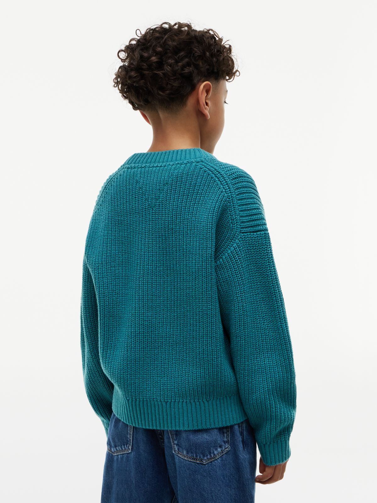 Heritage Chunky Knit Flag Logo Jumper — Green