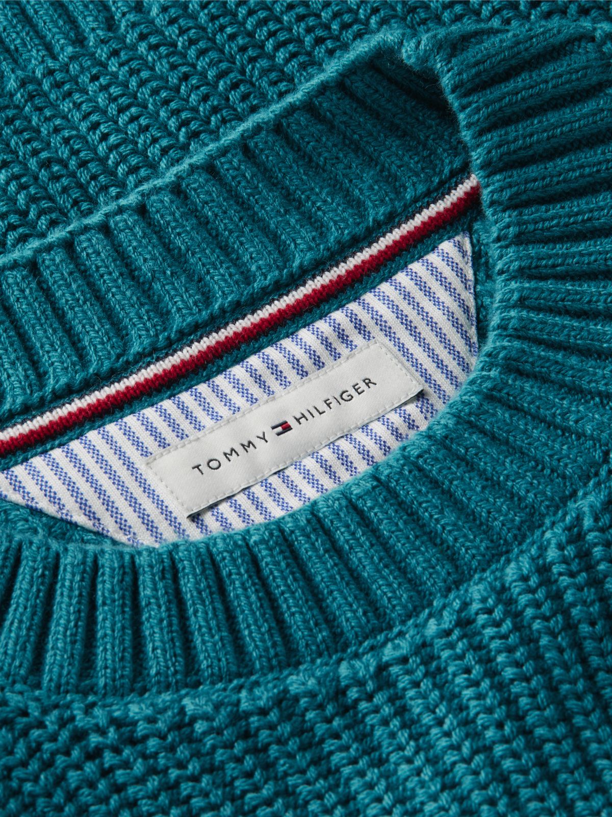 Heritage Chunky Knit Flag Logo Jumper — Green