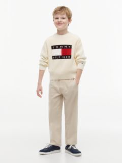 Heritage Chunky Knit Flag Logo Jumper — Beige 2