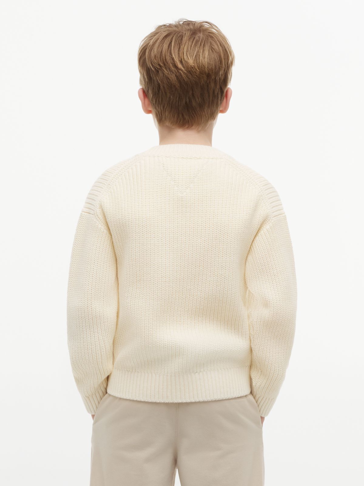 Heritage Chunky Knit Flag Logo Jumper — Beige