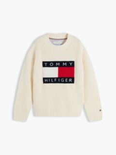 Heritage Chunky Knit Flag Logo Jumper — Beige 6