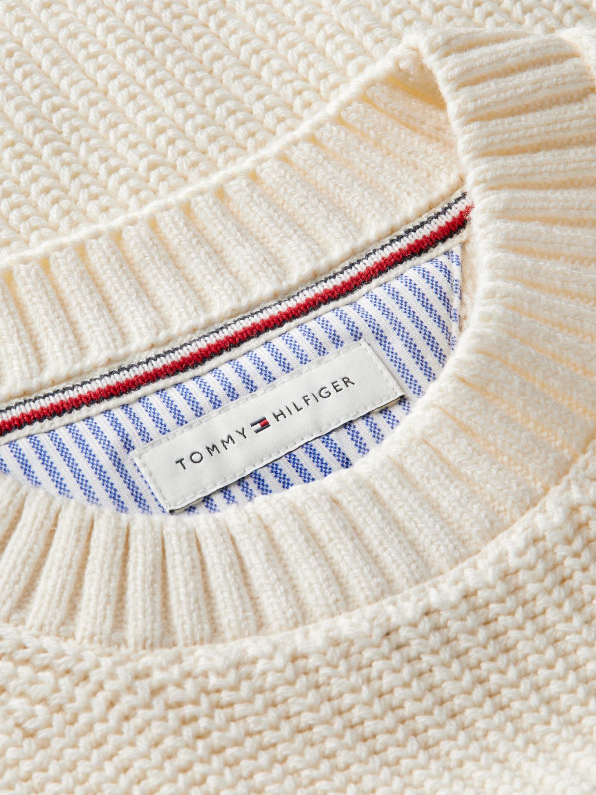 Heritage Chunky Knit Flag Logo Jumper — Beige