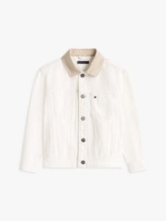 Heritage Back Logo Denim Trucker Jacket — White 5