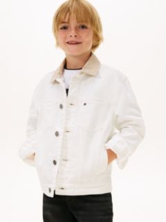 Heritage Back Logo Denim Trucker Jacket — White 1