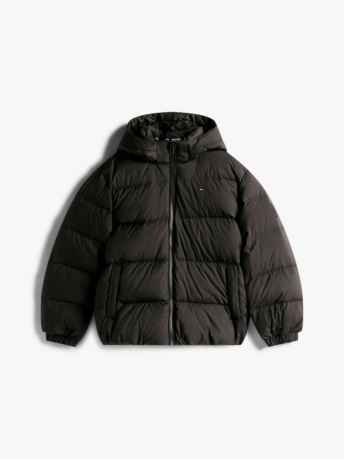 Essential Down Hooded Jacket — Black