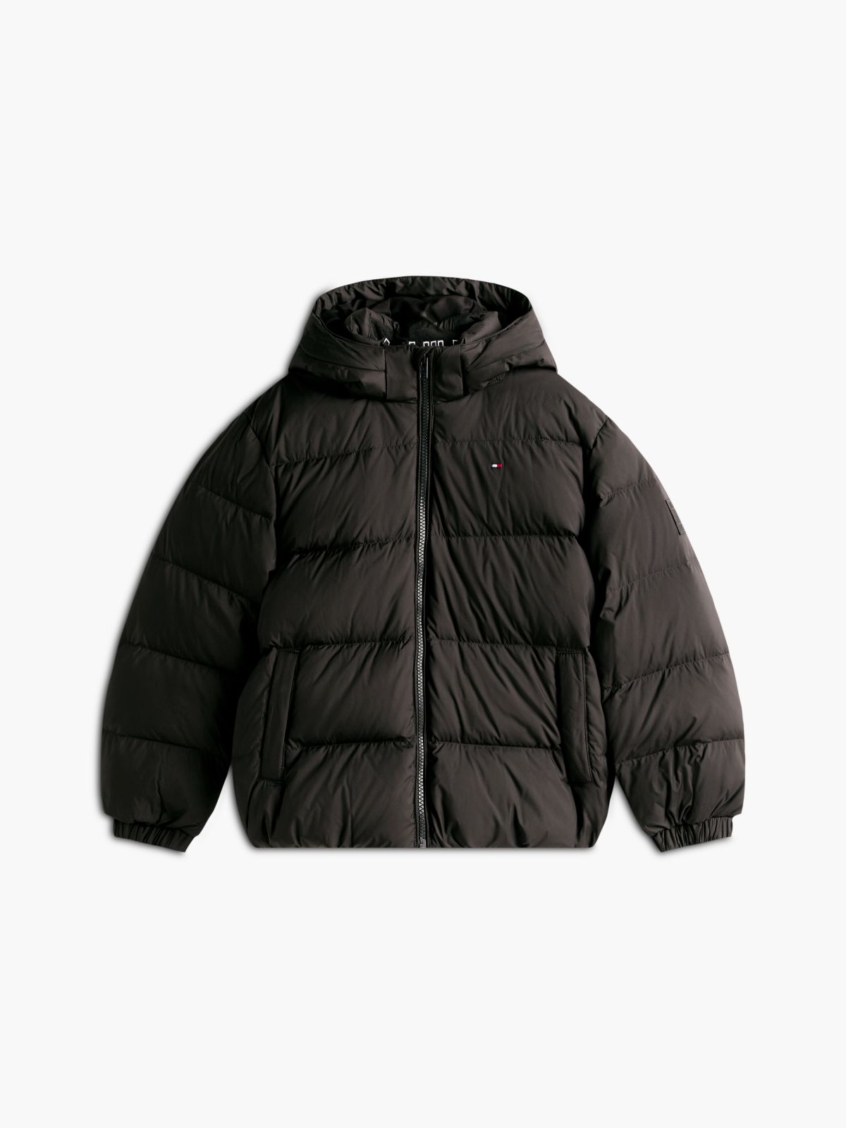 Essential Down Hooded Jacket — Black