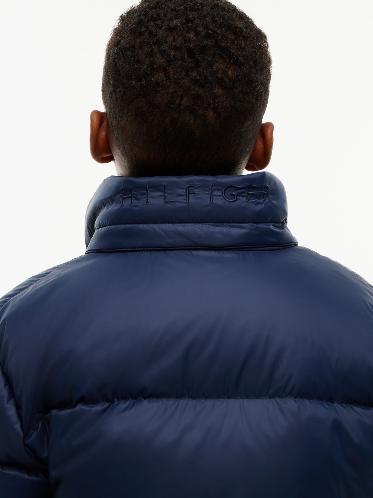 Essential Down Hooded Jacket — Blue