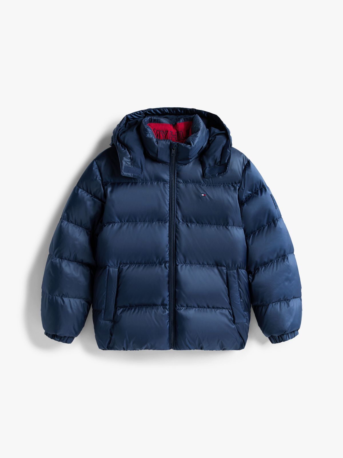 Essential Down Hooded Jacket — Blue