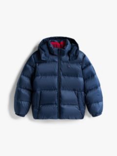 Essential Down Hooded Jacket — Blue 6