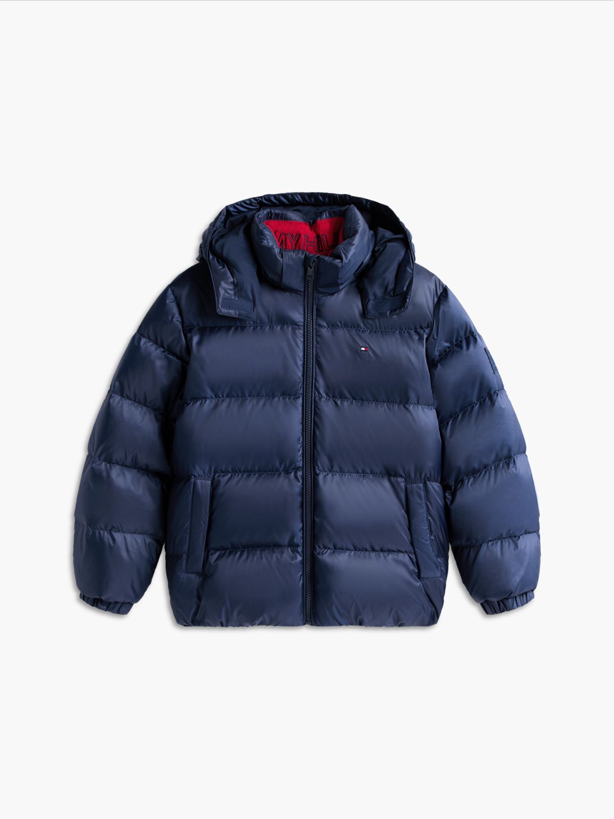 Essential Down Hooded Jacket — Blue