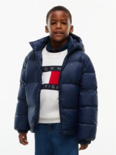 Essential Down Hooded Jacket — Blue 1