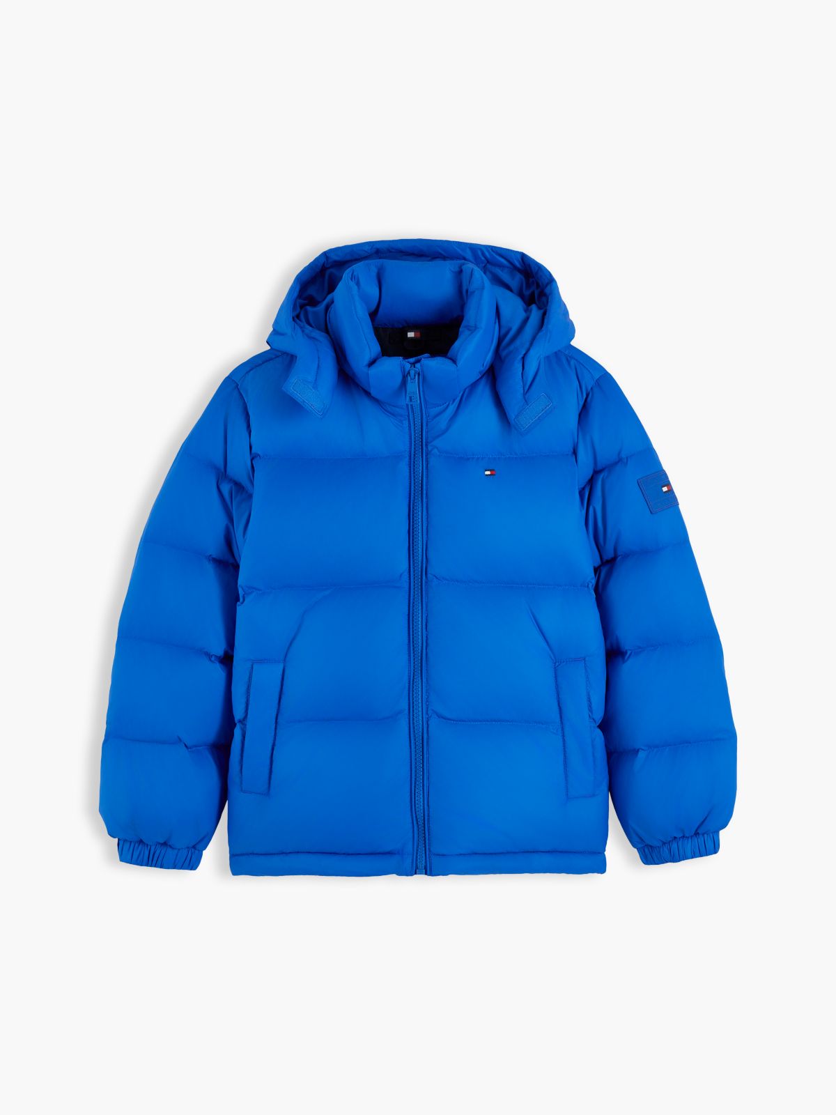 Essential Down Hooded Jacket — Blue