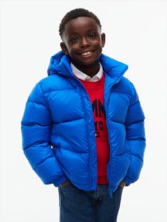 Essential Down Hooded Jacket — Blue 1