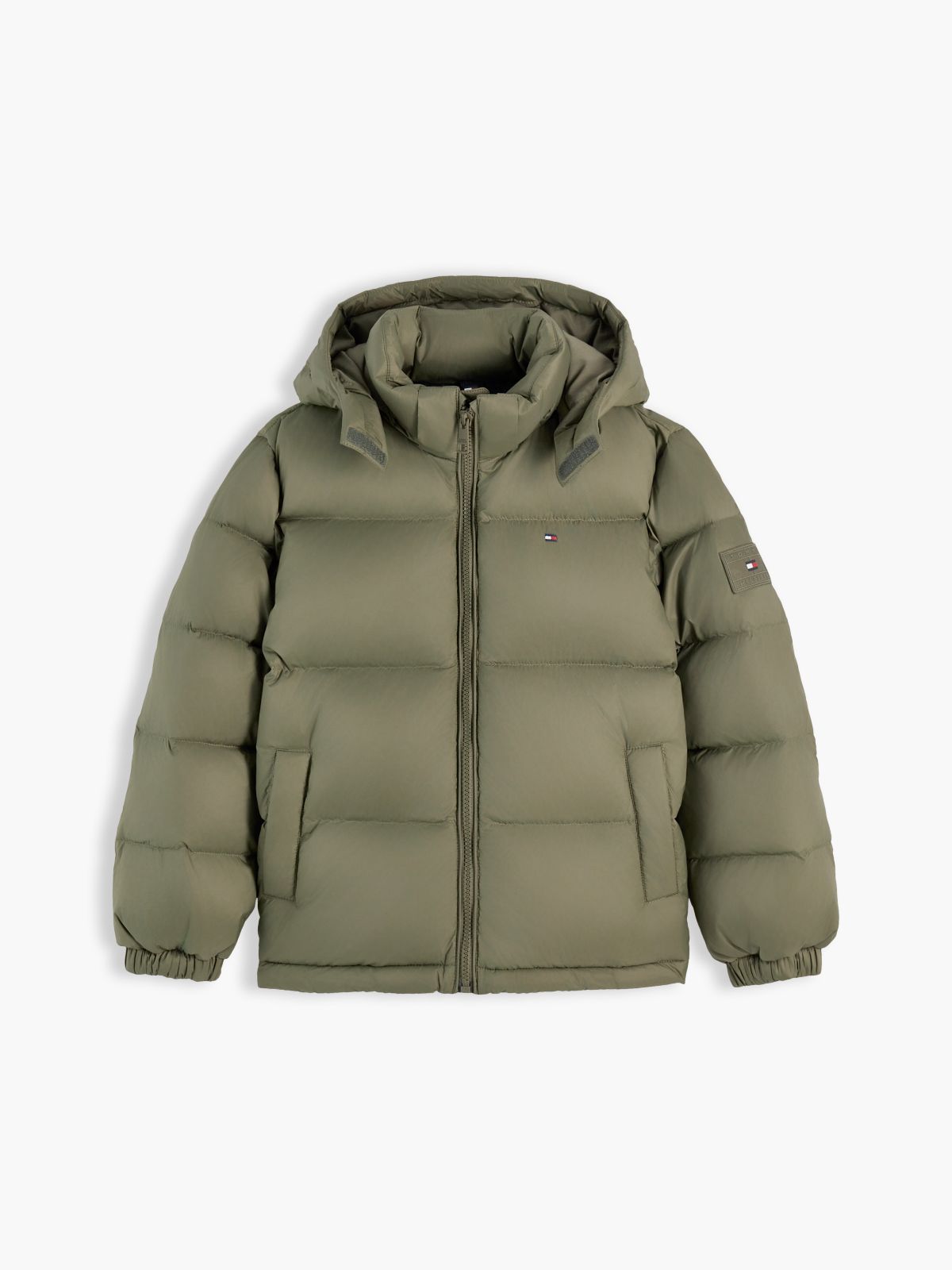 Essential Down Hooded Jacket — Green