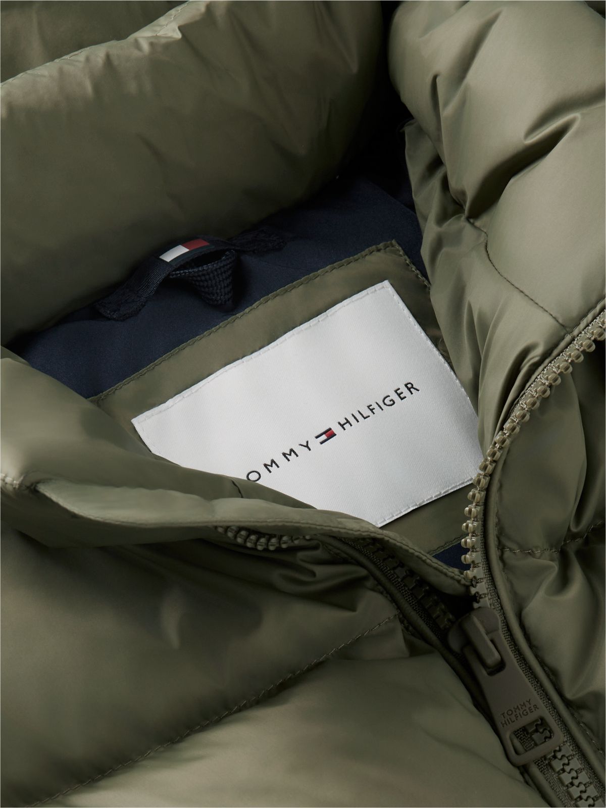 Essential Down Hooded Jacket — Green