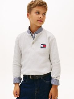 Waffle Knit Henley Long Sleeve T-Shirt — Grey 1