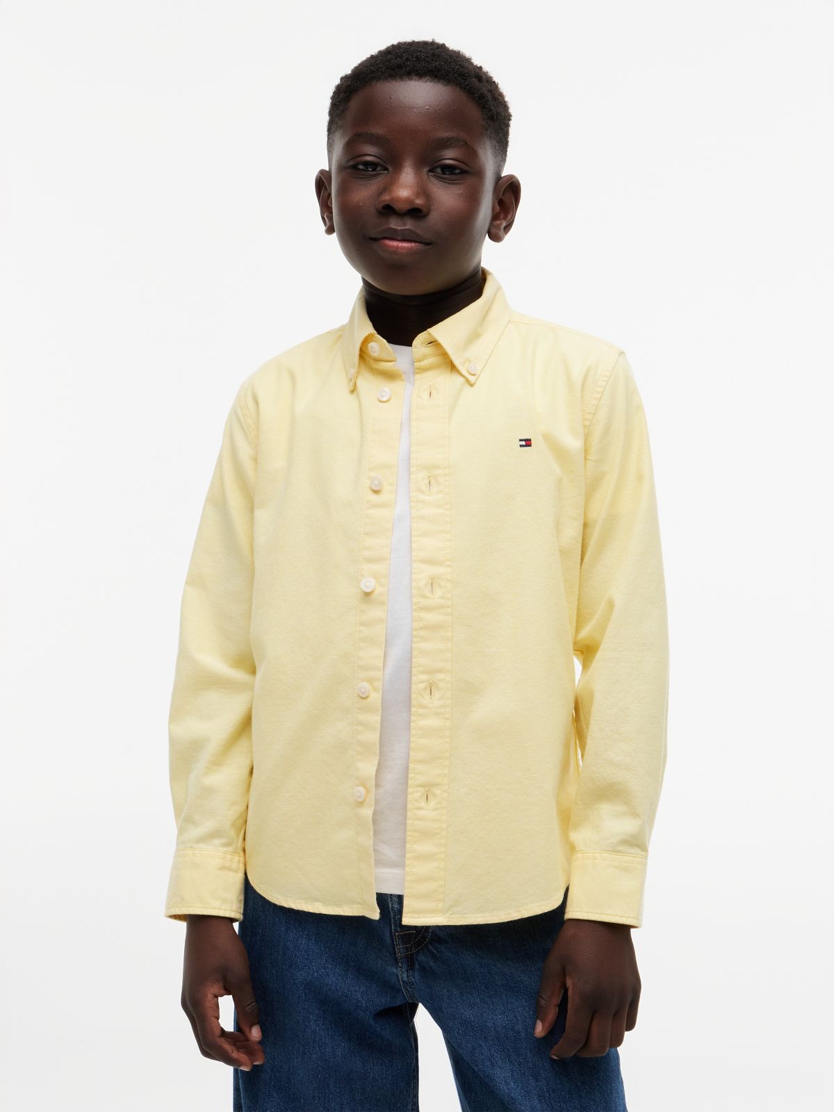 Essential Regular Fit Button-Down Oxford Shirt — Yellow