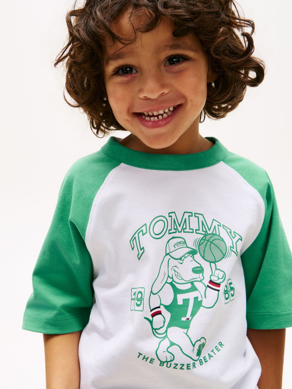 Graphic Raglan Crew Neck T-Shirt — White