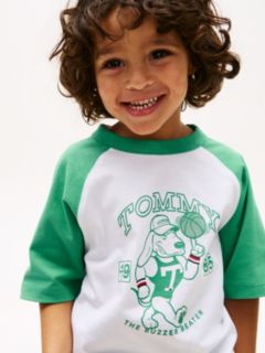 Graphic Raglan Crew Neck T-Shirt — White 2