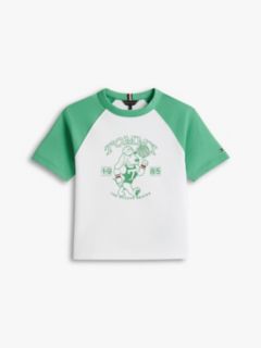 Graphic Raglan Crew Neck T-Shirt — White 5