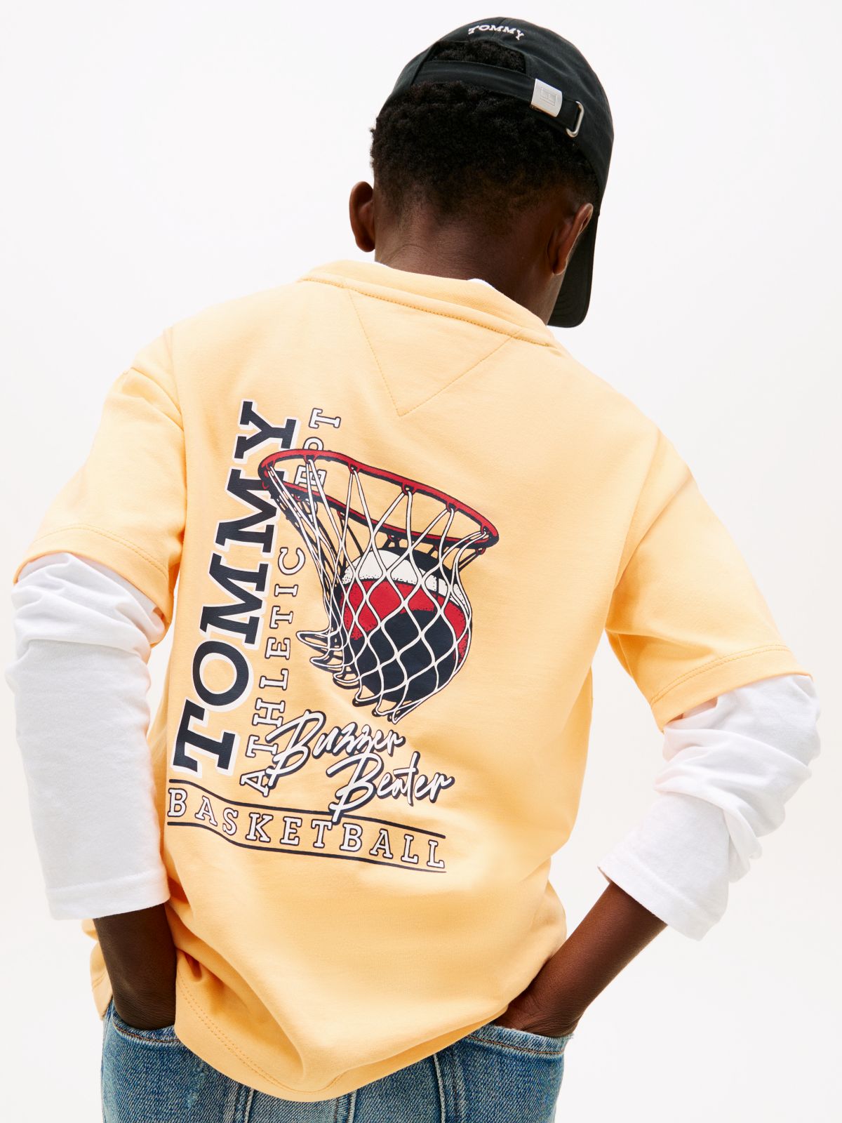 Back Graphic Crew Neck T-Shirt — Orange