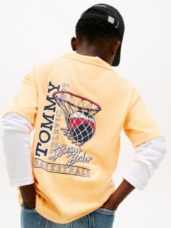 Back Graphic Crew Neck T-Shirt — Orange 2