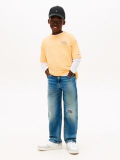 Back Graphic Crew Neck T-Shirt — Orange 3