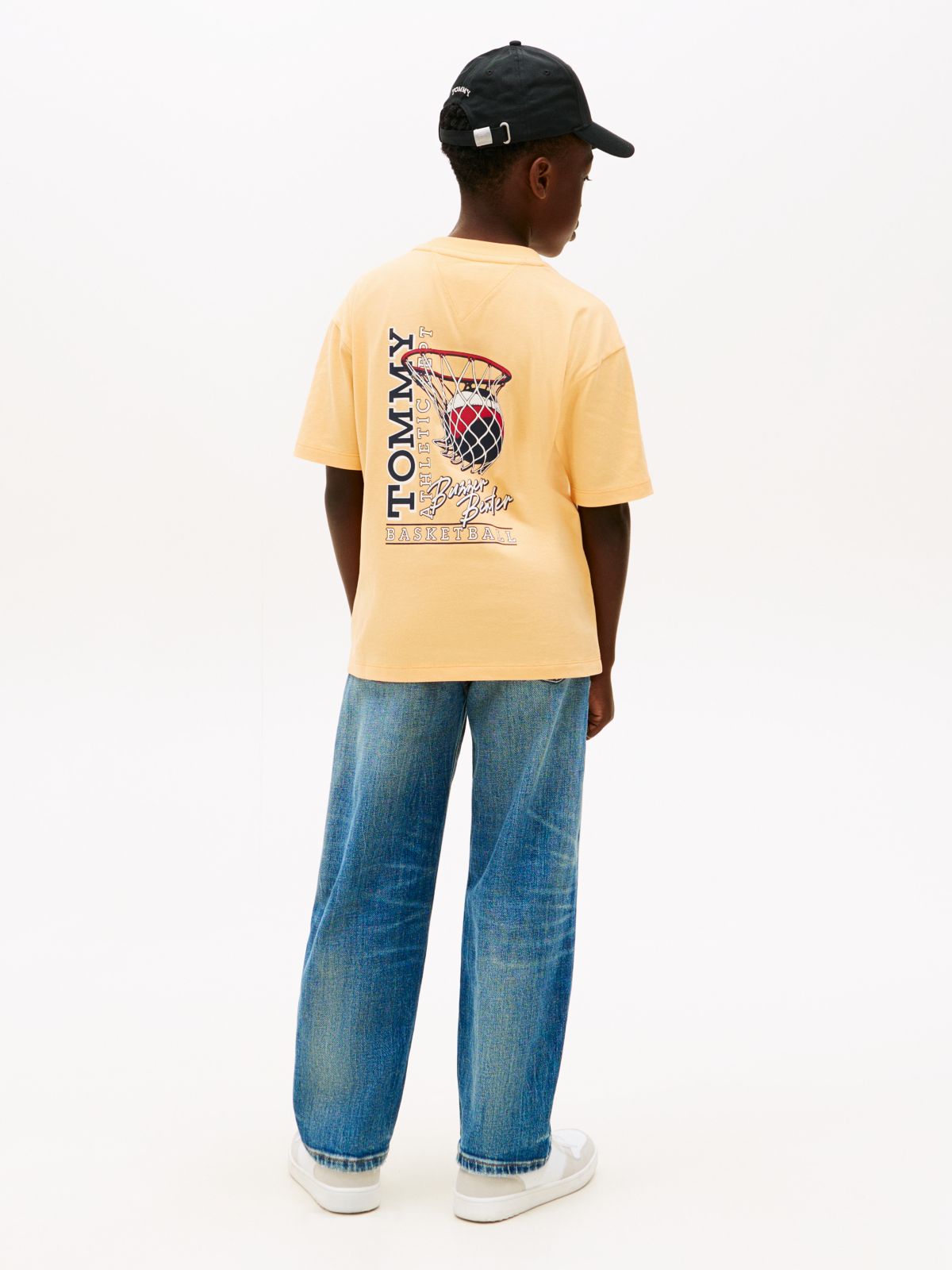 Back Graphic Crew Neck T-Shirt — Orange