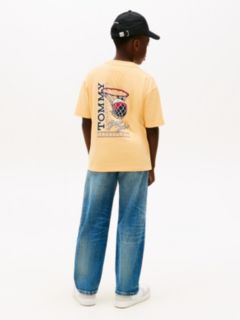 Back Graphic Crew Neck T-Shirt — Orange 4