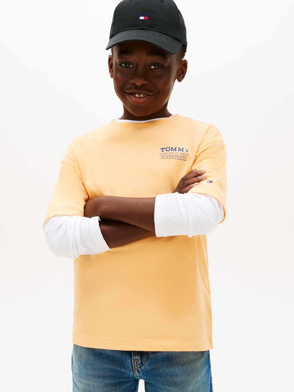 Back Graphic Crew Neck T-Shirt — Orange