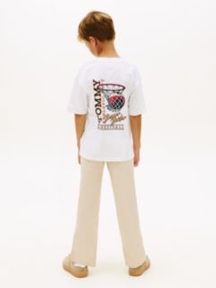 Back Graphic Crew Neck T-Shirt — White 4