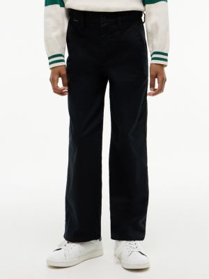 chino ample essential à étiquette logo black pour garçons tommy hilfiger