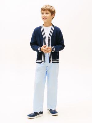 blue essential lightweight twill loose chinos for boys tommy hilfiger