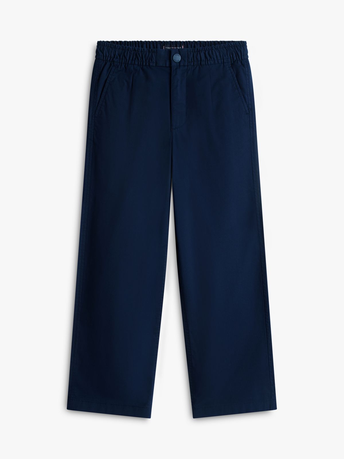Essential Flag Embroidery Relaxed Twill Trousers — Blue
