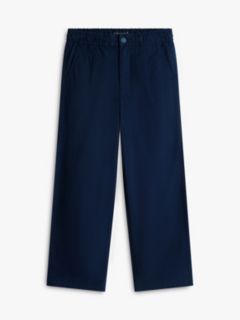Essential Flag Embroidery Relaxed Twill Trousers — Blue 5