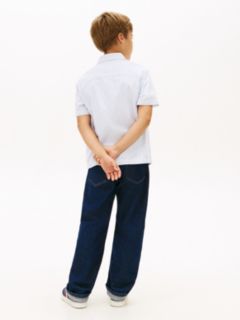 Ithaca Stripe Short Sleeve Oxford Shirt — Blue 4