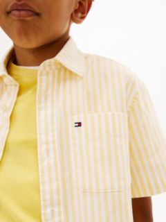 Ithaca Stripe Short Sleeve Oxford Shirt — Yellow 2