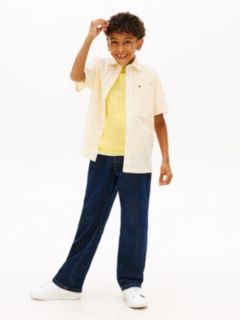 Ithaca Stripe Short Sleeve Oxford Shirt — Yellow 3