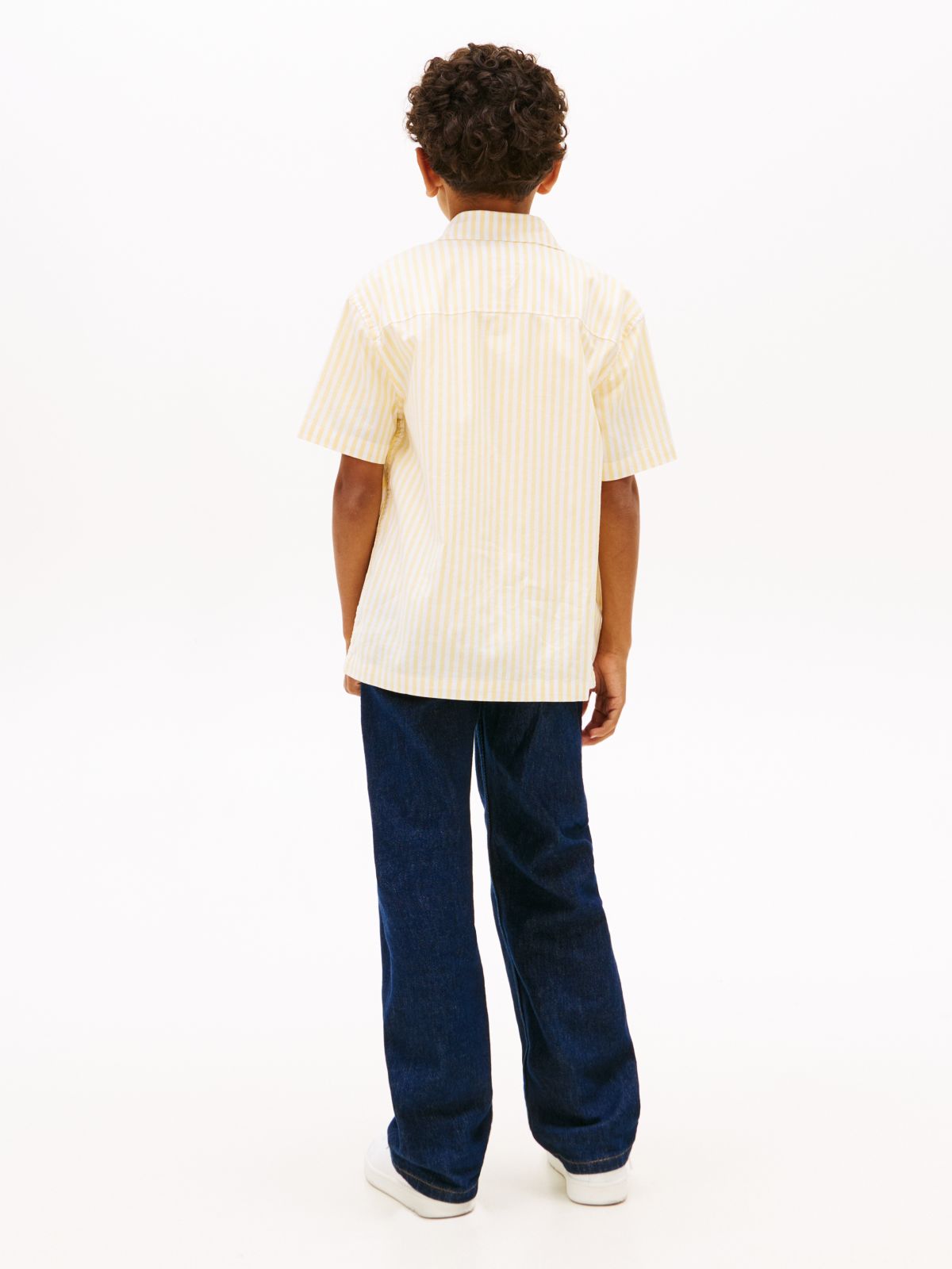 Ithaca Stripe Short Sleeve Oxford Shirt — Yellow