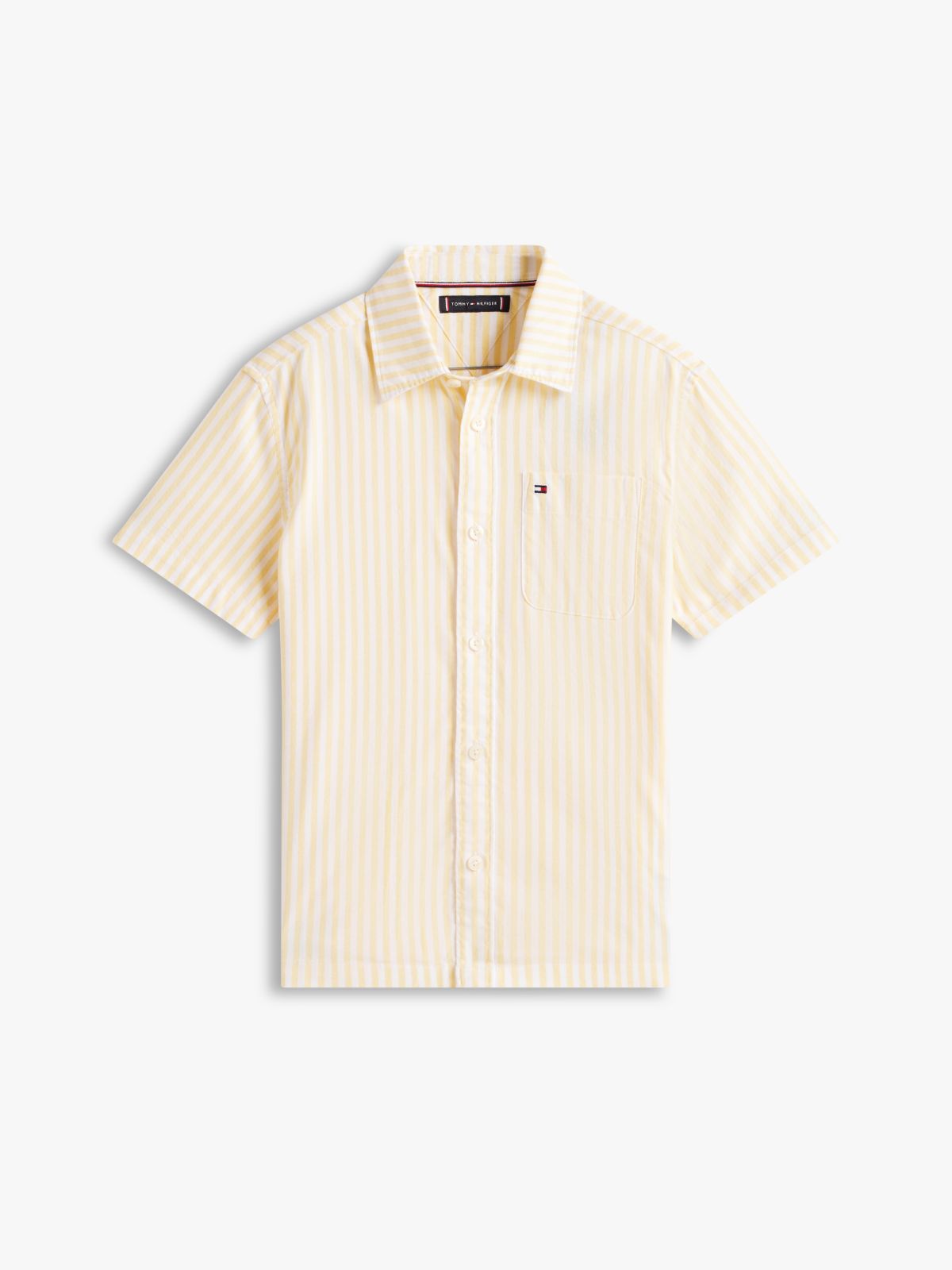 Ithaca Stripe Short Sleeve Oxford Shirt — Yellow