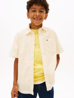 Ithaca Stripe Short Sleeve Oxford Shirt — Yellow 1