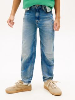 Smiley Flag Whiskered Tapered Leg Jeans — Blue 2