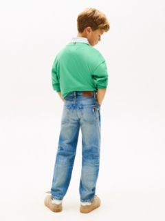 Smiley Flag Whiskered Tapered Leg Jeans — Blue 4