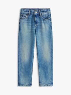 Smiley Flag Whiskered Tapered Leg Jeans — Blue 5