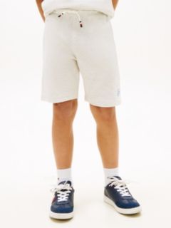 Logo Embroidery Jersey Twill Shorts — White 2