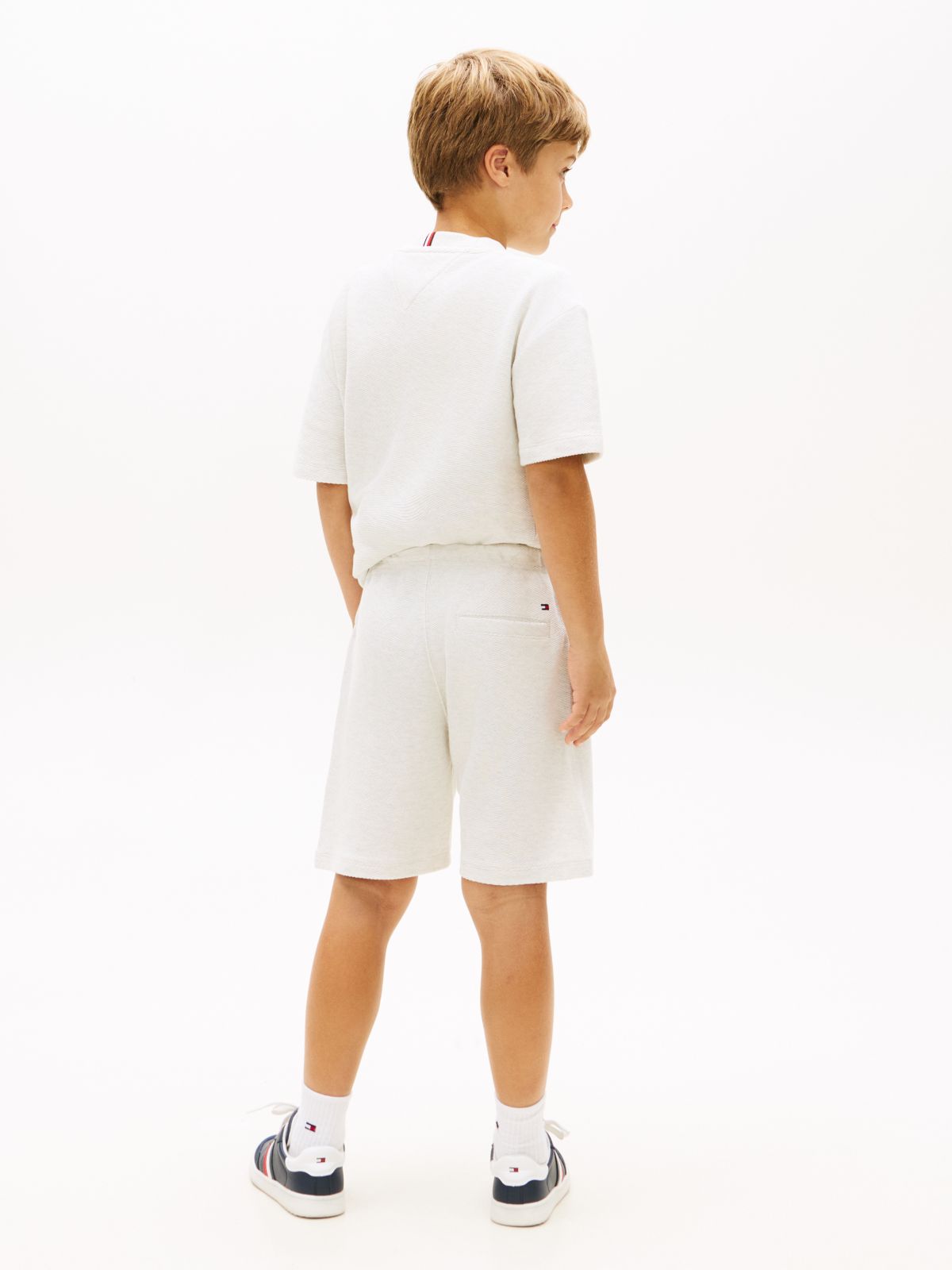 Logo Embroidery Jersey Twill Shorts — White