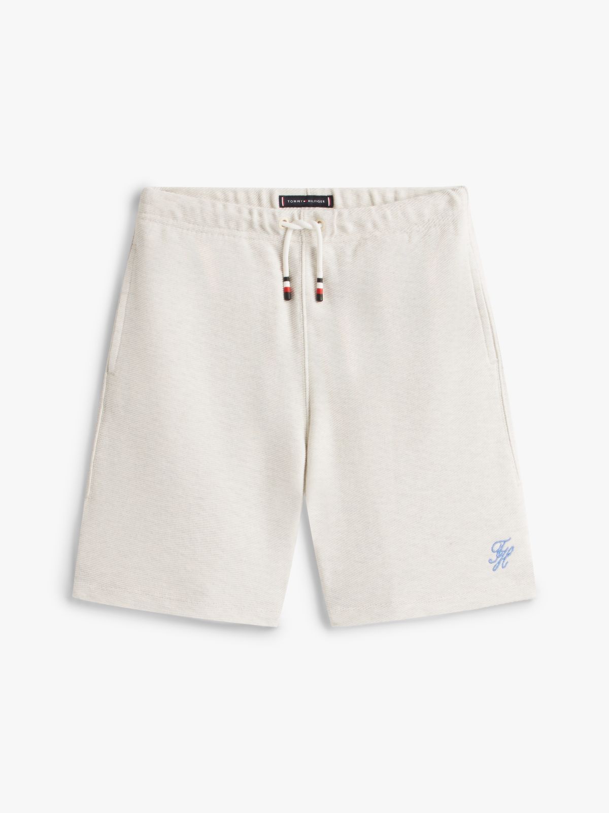 Logo Embroidery Jersey Twill Shorts — White